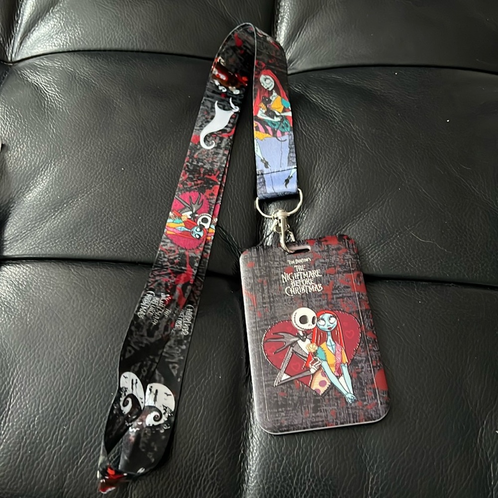 Tim Burton the nightmare before Christmas card holder and lanyard
